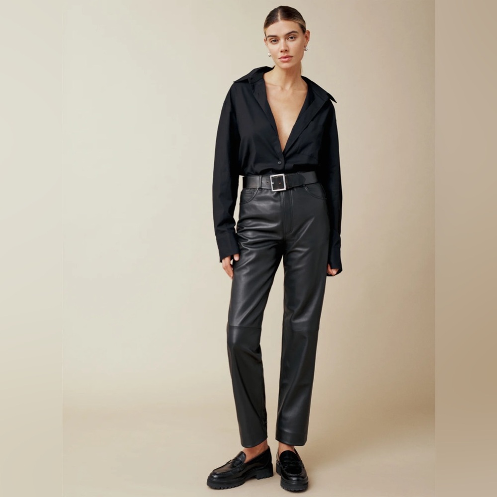 Veda x Reformation Cynthia Leather Pants Size 12